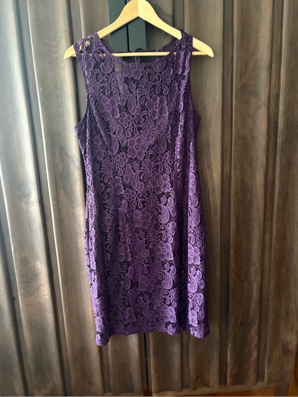 le chateau Purple Lace Sleeveless Sheath Dress
